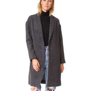 Madewell Monsieur Coat Charcoal Gray Small Wool Trench Blanket Coat